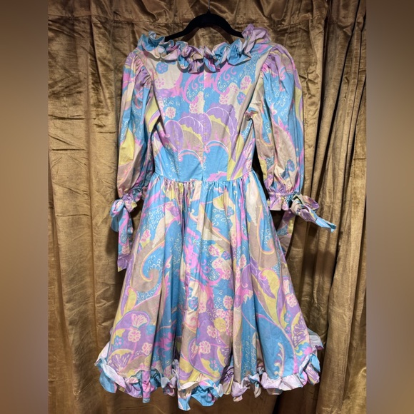 NWT Selkie Electric Lady Marie Dress - Colorful Ruffled Wrap Dress - Picture 2 of 4